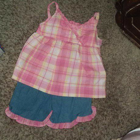 3T SHORT SET...PLAID TOP, DENIM SHORTS WITH PLAID TRIM




.