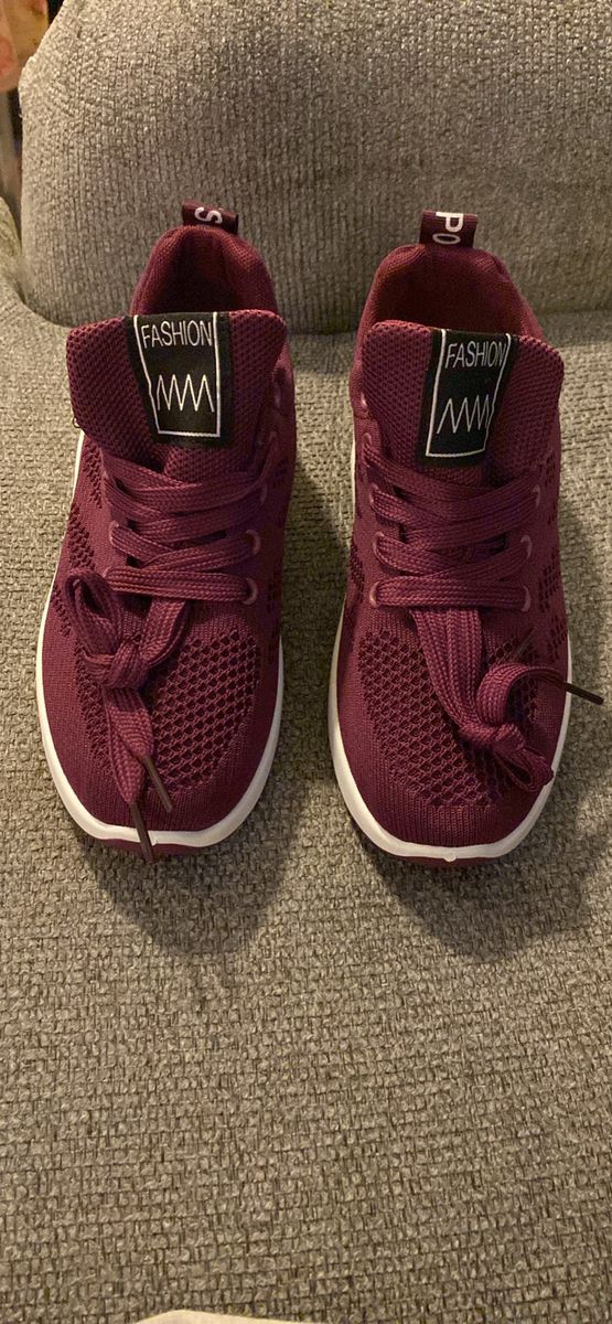Unbranded Maroon Fashion Sport Sneakers - Women's/Girl's Athletic Shoes, Size 5.5