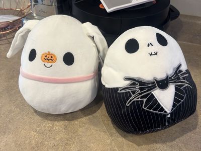 Squishmallows Jack Skellington & Zero 8" Halloween Plush Set with Tags - Nightmare Before Christmas