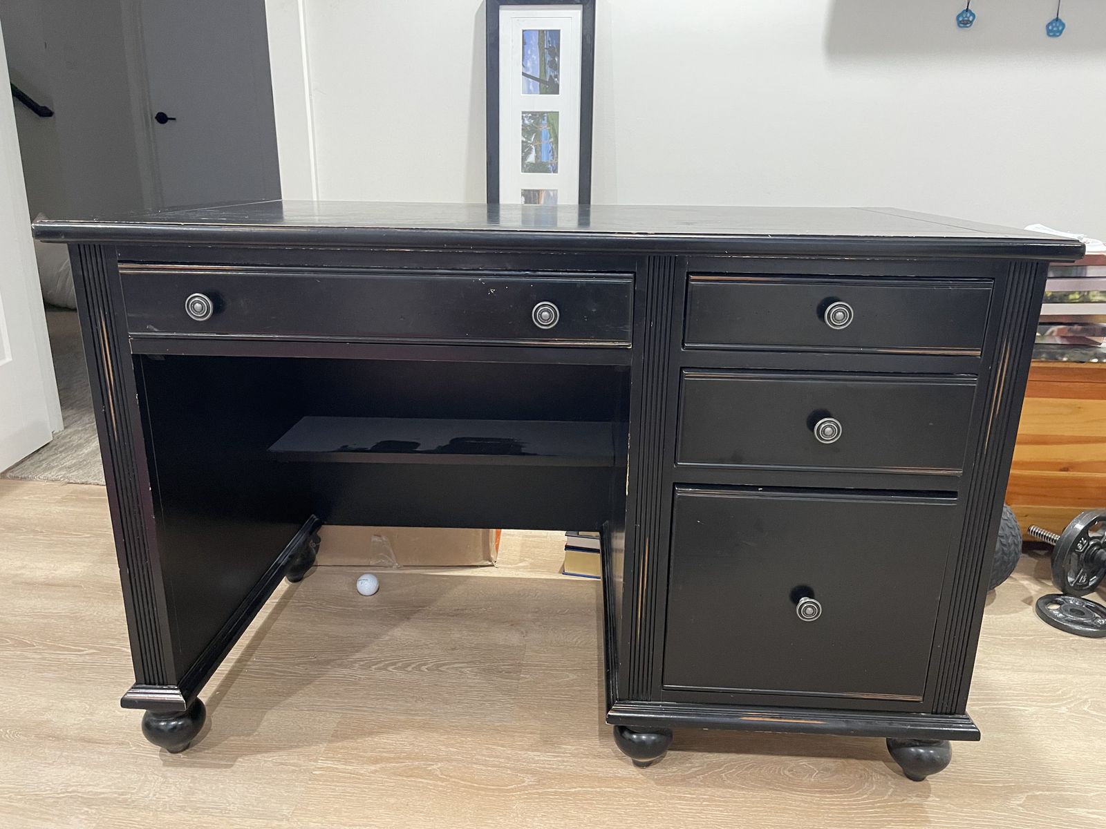 Solid Wood Black Stained Desk