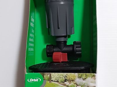 Orbit Shaped Pattern Precision Arc Rotating Spike Lawn Sprinkler with 12-Adjustable Knobs, Dual Nozzle, Flow Through - New