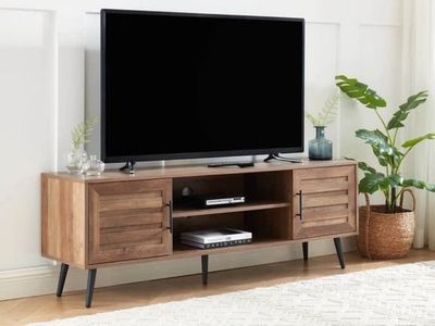 NEW MCM rustic oak tv stand