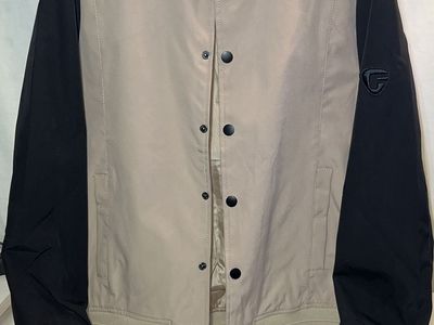 New Fried Denim Premium Denim Collections Bomber Jacket Men's Size S Two-Tone Black/Tan