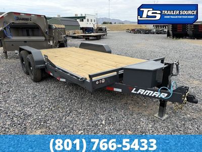 7x16 Lamar H6 Equipment Trailer - 14K GVWR - D-Rings, Tongue Box, Winch Plate