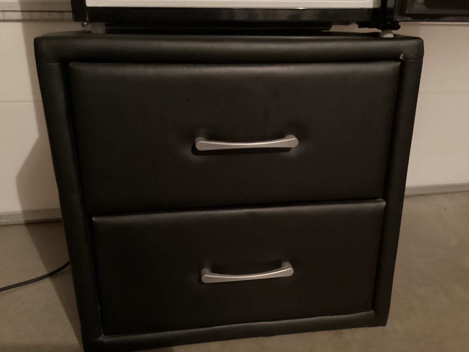 Black Padded End Table / Night Stand