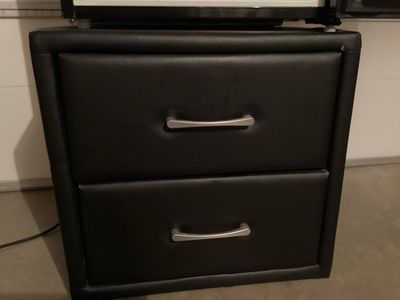 Black Padded End Table / Night Stand