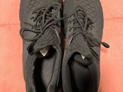 Black Running Shoes - Men's Size 12. US / EU 45 with Red Soles