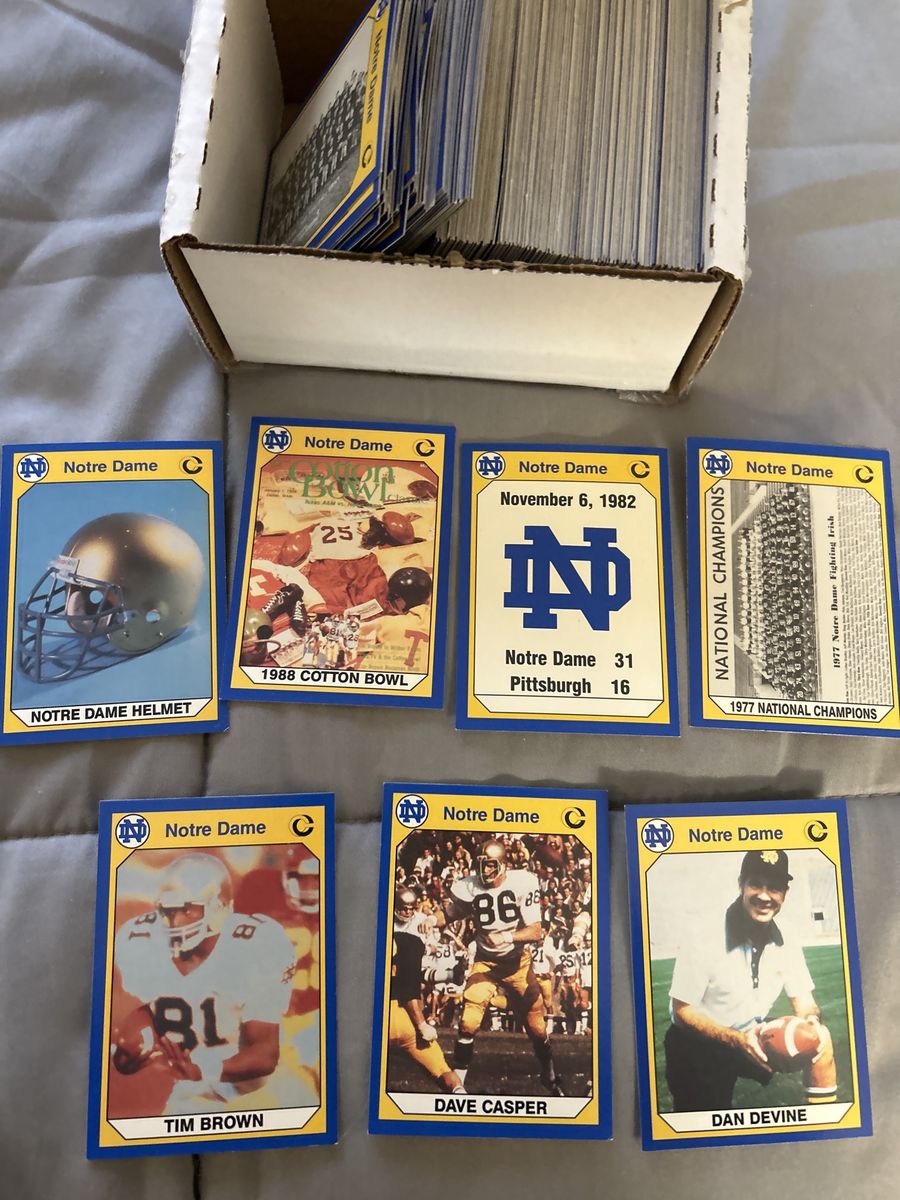 Vintage Notre Dame Football Trading Cards - Tim Brown, Dave Casper, Dan Devine + More