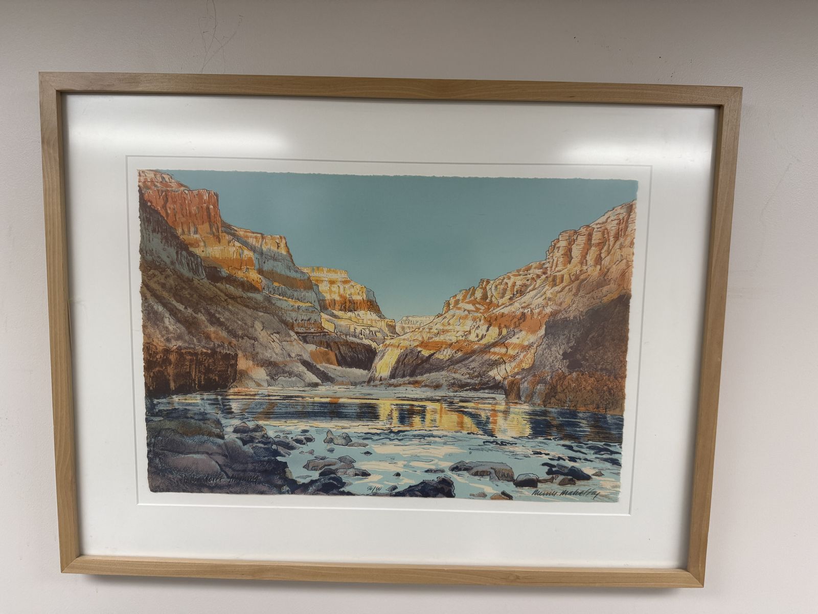 Limited Edition Merrill Mahaffey "Dubendorff Morning" Original Stone Lithograph Signed Framed