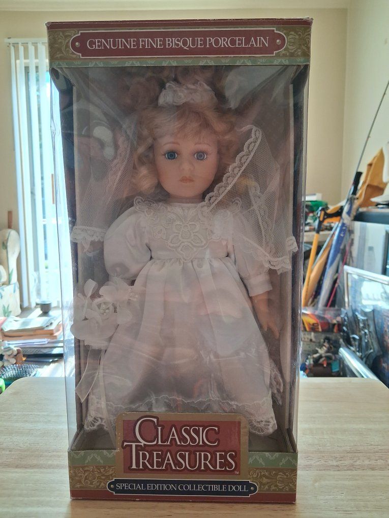 Classic Treasures Porcelain Bride Doll - Special Edition Collectible with COA