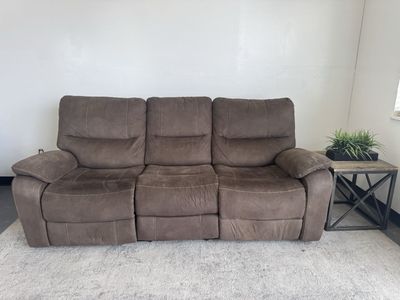 COSTCO BROWN MANUAL RECLINER SOFA COUCH
