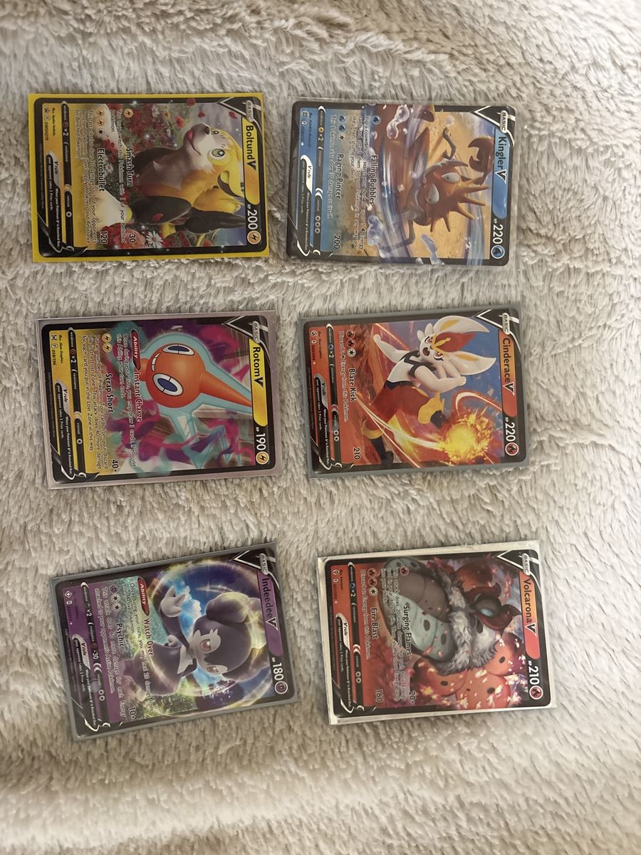 6 V Pokémon cards $2 each or $10 for all