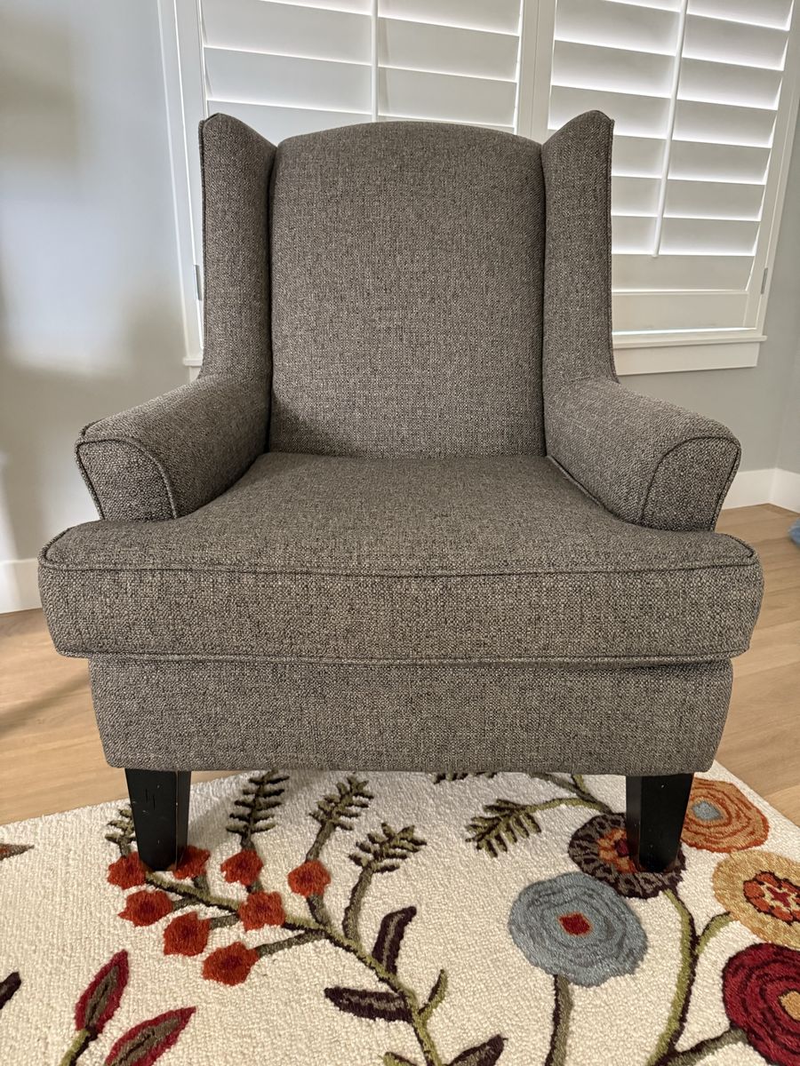 2 Gray Wingback Accent Chair - Upholstered Armchair from RC Willey