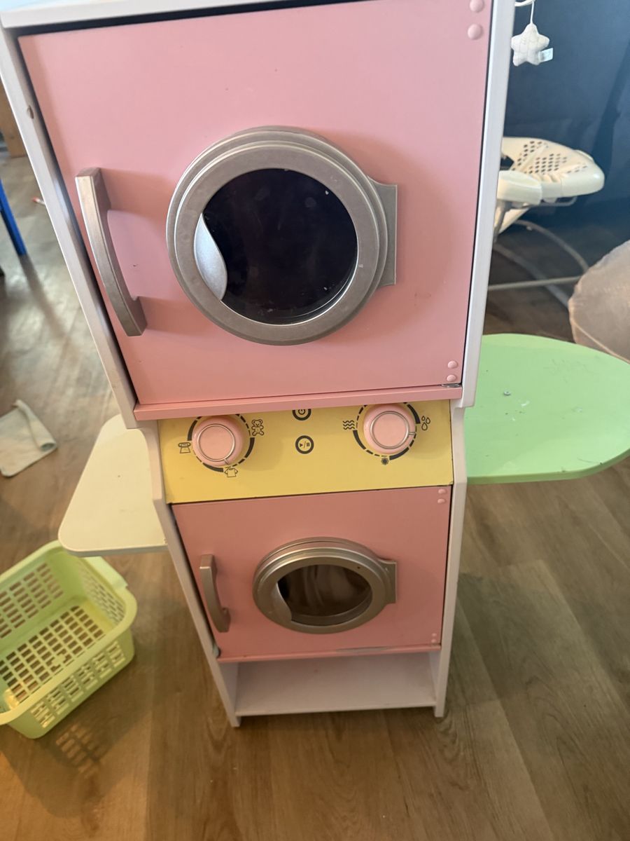 Kids play washer and dryer