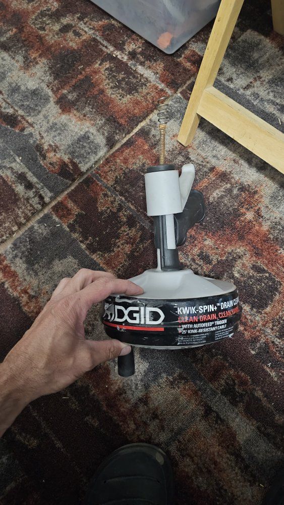 RIDGID Kwik-Spin+ Handheld Drain Cleaner Snake Auger with AUTOFEED Trigger 25ft Cable