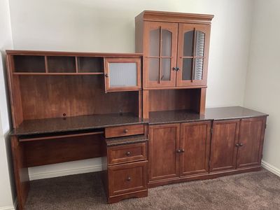 Lightly Used office desk and storage cabinets