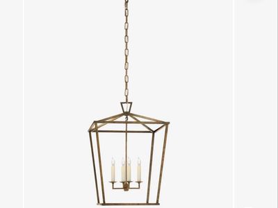 McGee & Co. Darlana Lantern Pendant Light - Medium, Aged Iron, 4-Bulb Candelabra