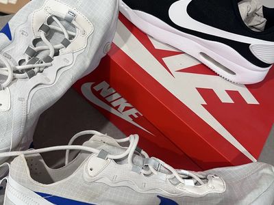 Nike React Element 55 White/Royal Blue & Nike Air Max SC Black/White Men's Sneakers size 10