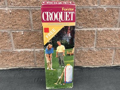 NEW Vintage Forster Croquet Set 6 Player Yard Game