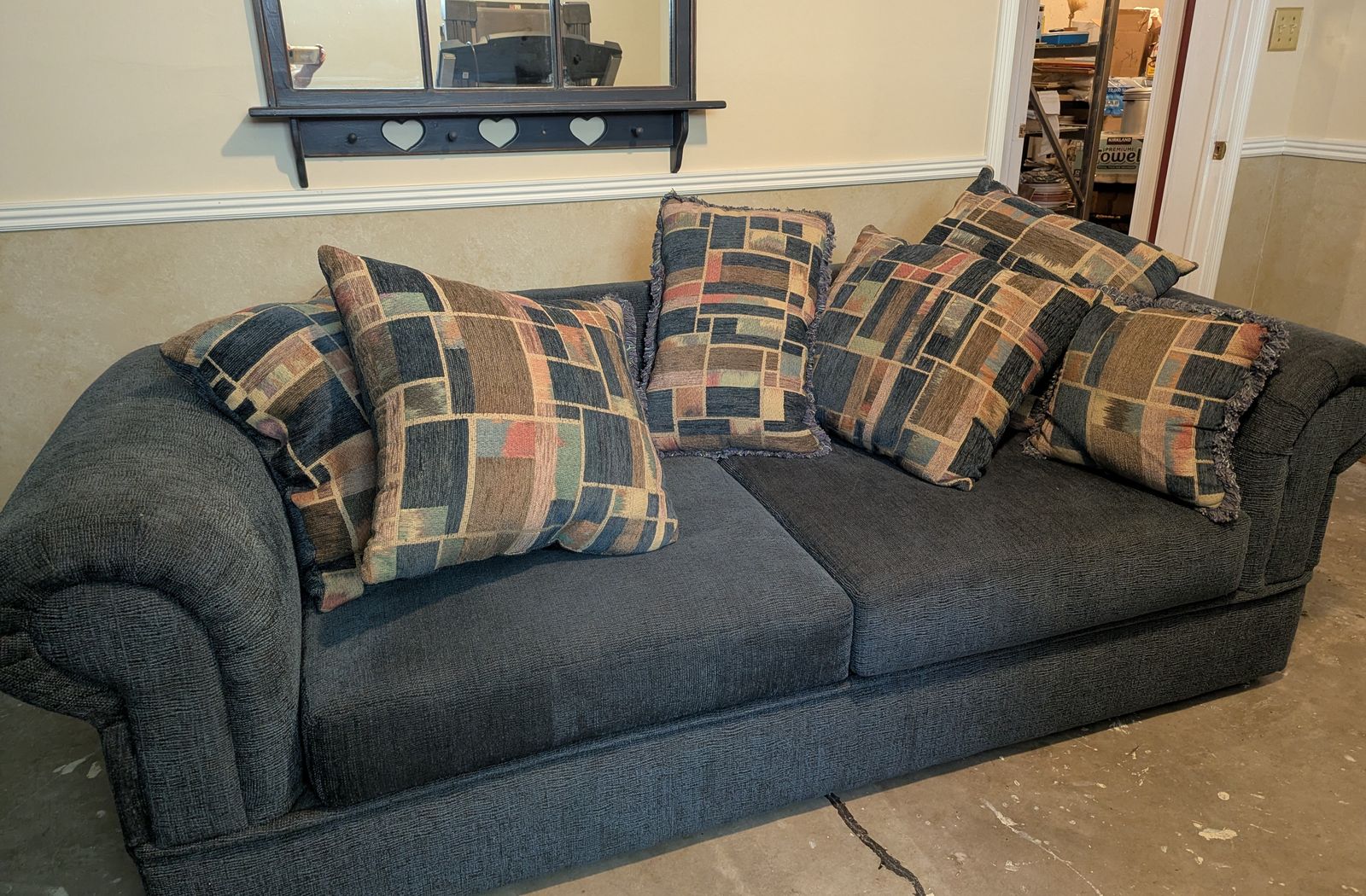 Hide-a-bed Loose Sofa with Accent Pillows - Good condition
