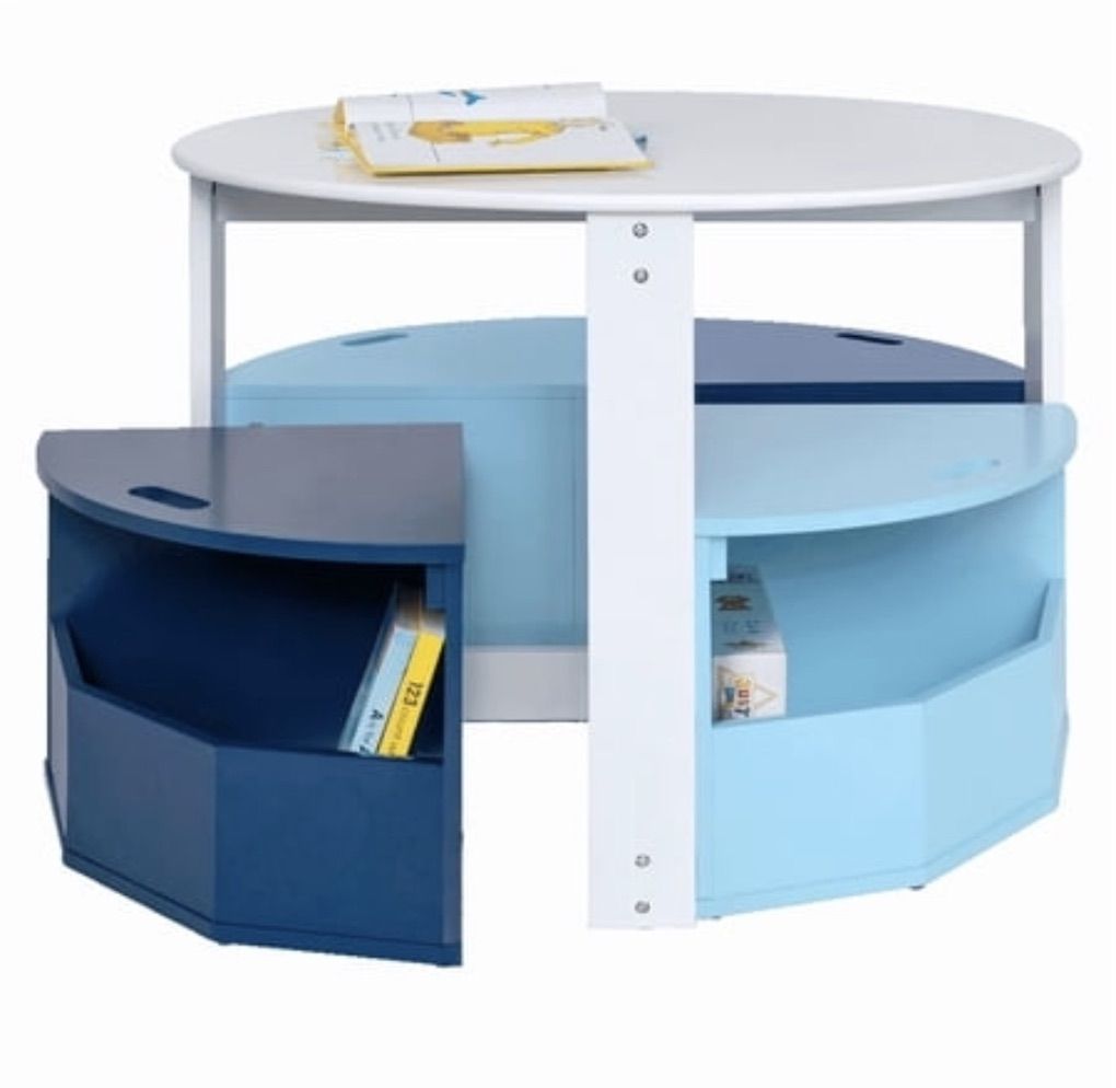 Milliard Kids Table & 4 Storage Stools
