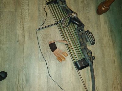 Vintage Compound Bow with Quiver, Arrows, and Glove - Restring & Ready for Archery