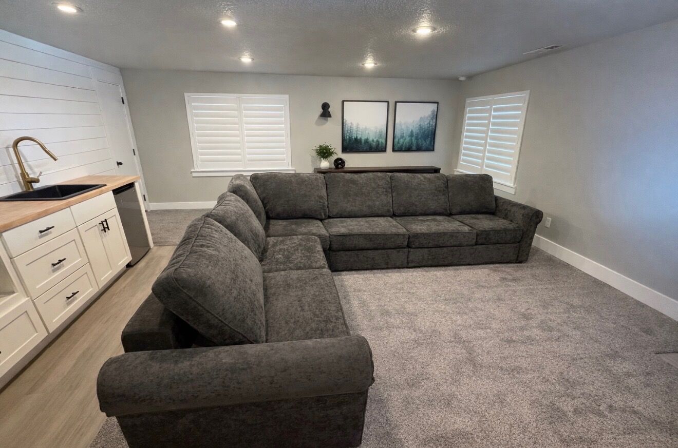 LoveSac Sactional in Charcoal Grey