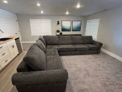 LoveSac Sactional in Charcoal Grey