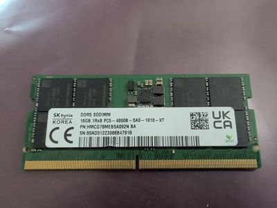 SK Hynix 16GB DDR5 4800MHz Laptop SODIMM Memory RAM 1Rx8 PC5-4800B