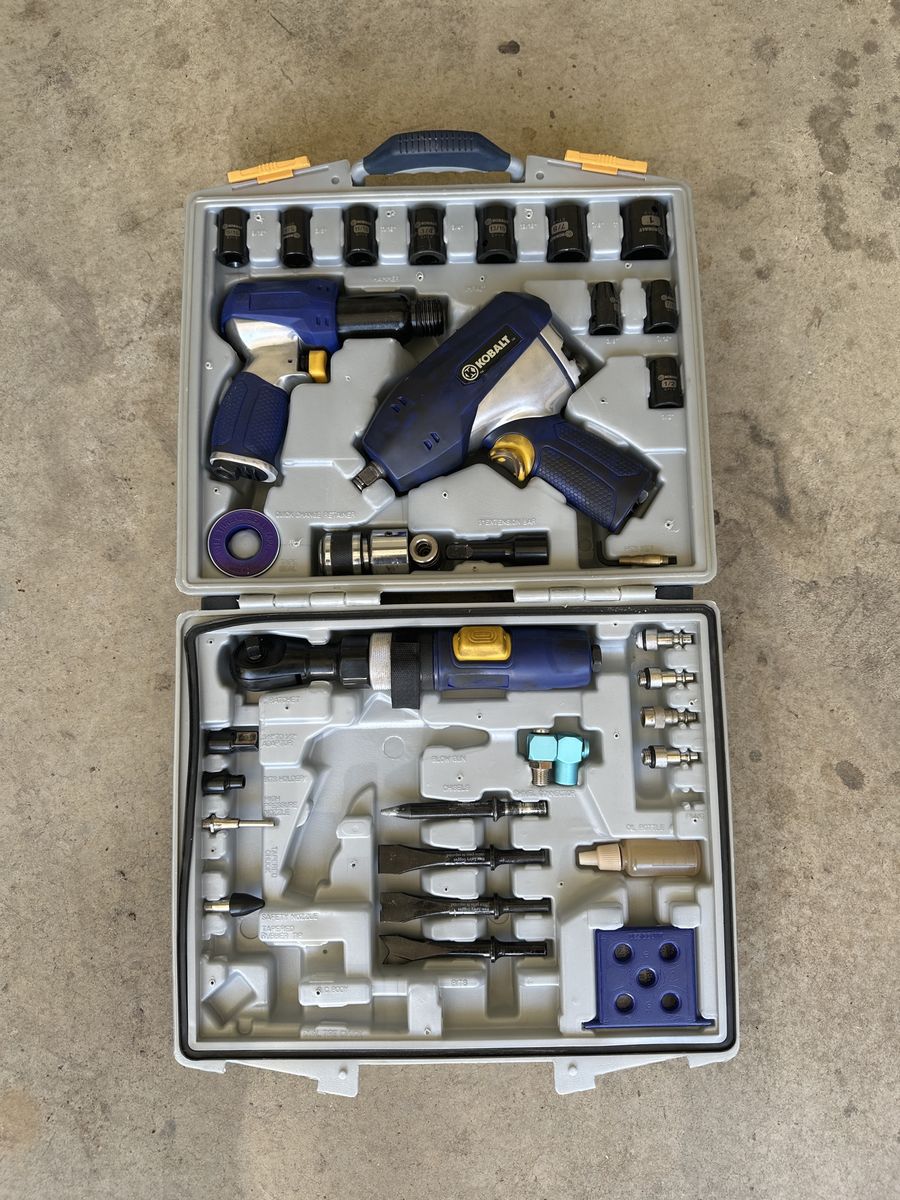 Kobalt Air Tool Kit with Impact Wrench, Ratchet Wrench, and Air Hammer - 3-Tool Combo Set