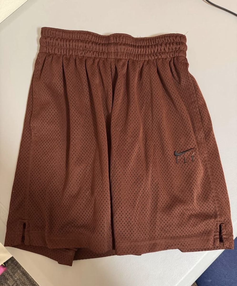 Nike Fly Dri-FIT Mesh Athletic Basketball Shorts Brown Size Extra Small XS