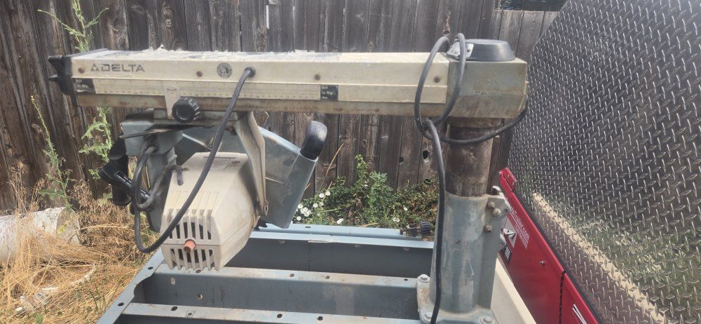 Vintage Delta Radial Arm Saw with Stand - Works, Needs Blade