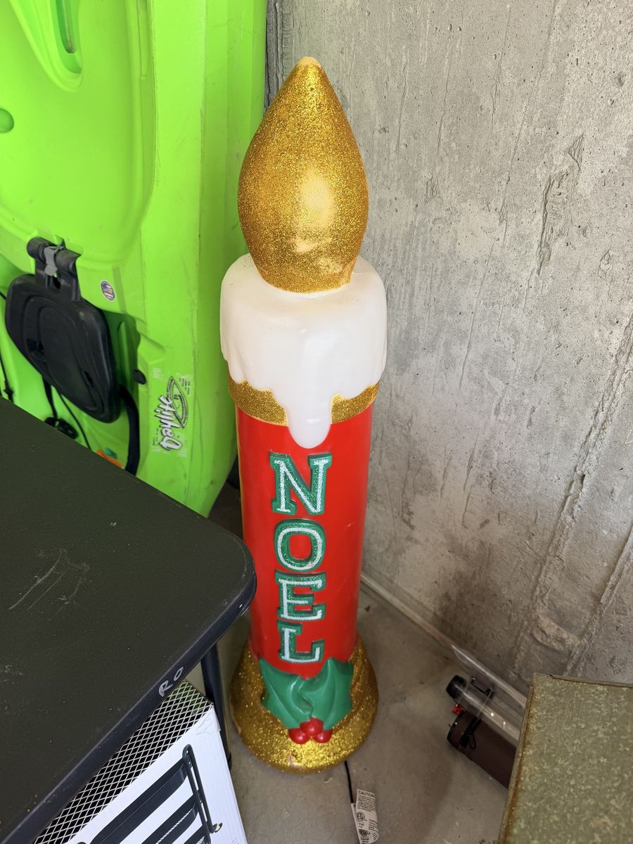 Vintage Holiday Christmas Large Candle Blow Mold