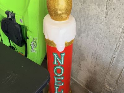 Vintage Holiday Christmas Large Candle Blow Mold
