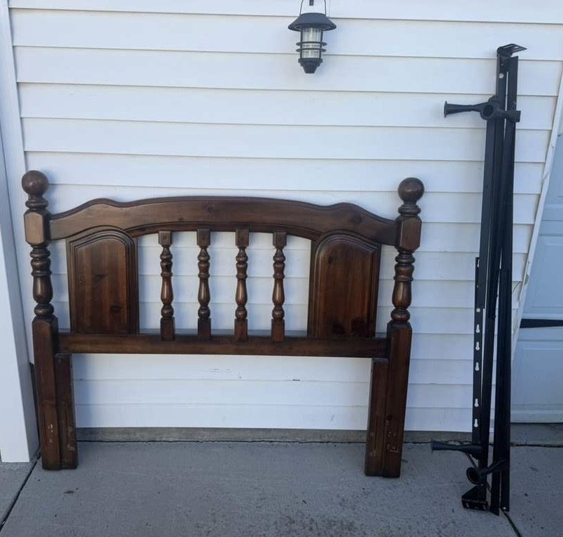 Cute queen headboard and frame