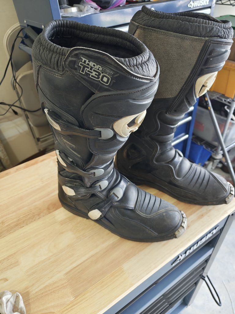 Thor T-30 Motocross Dirt Bike Boots Men's Black - Size 11
