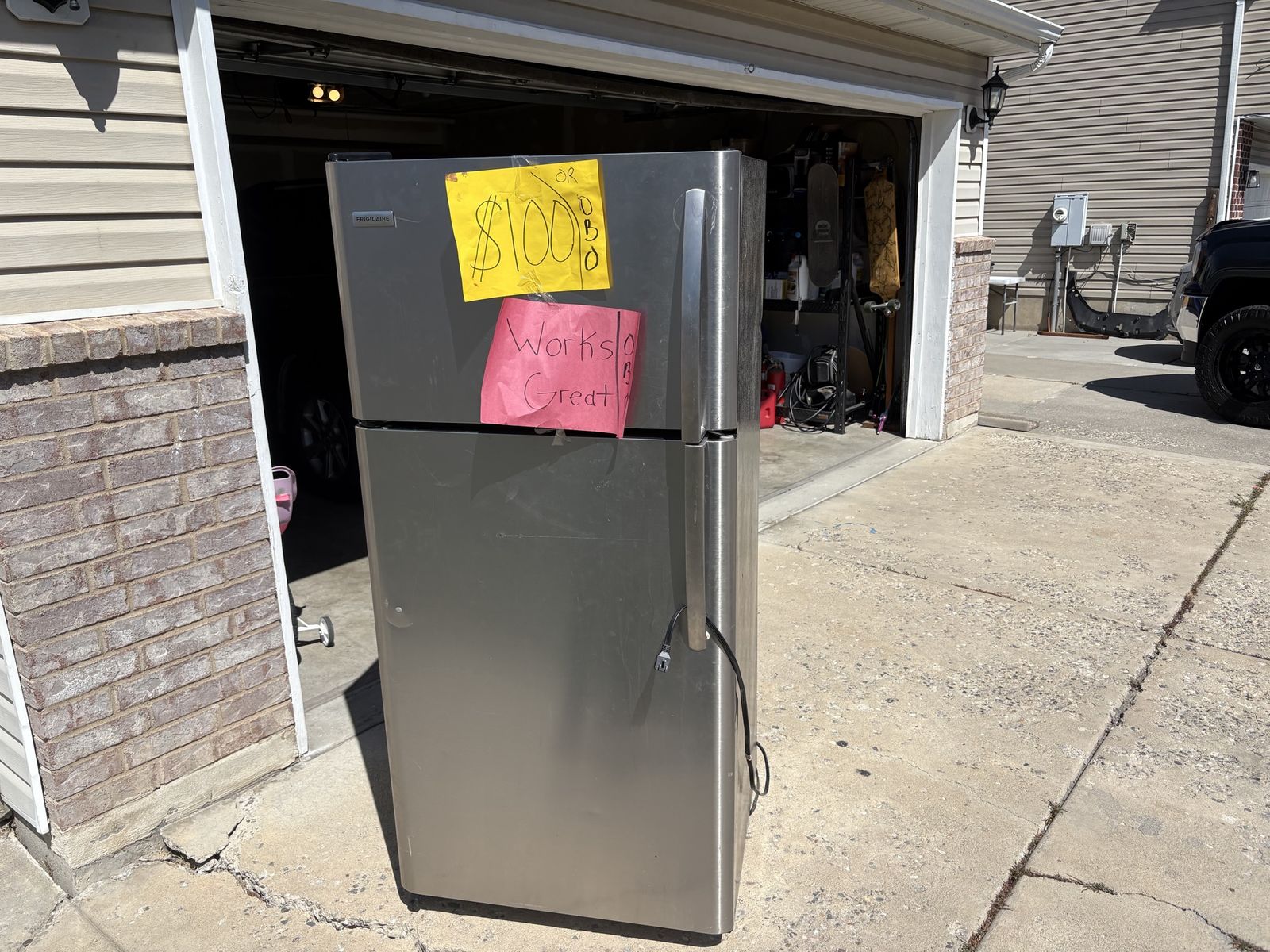 Frigidaire Top Freezer Refrigerator - Stainless Steel, Works Great!