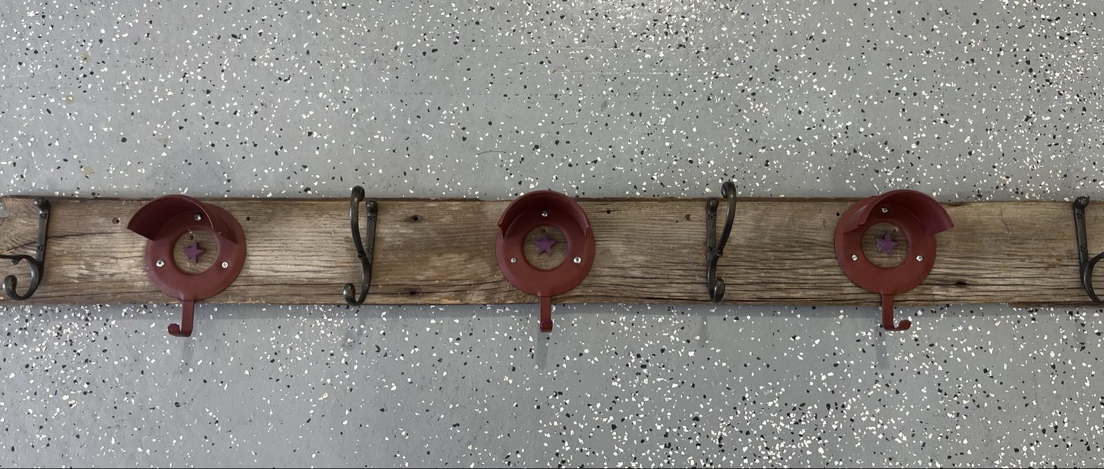 Large 59” Barnwood rustic western coat rack.