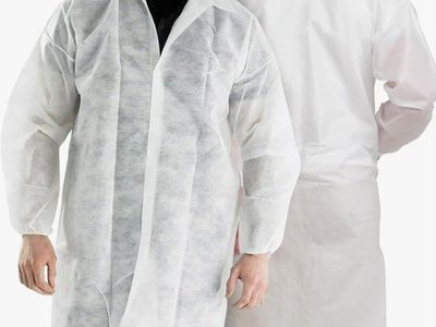 Lab coat pk of 10 disposable,
size medium or large available