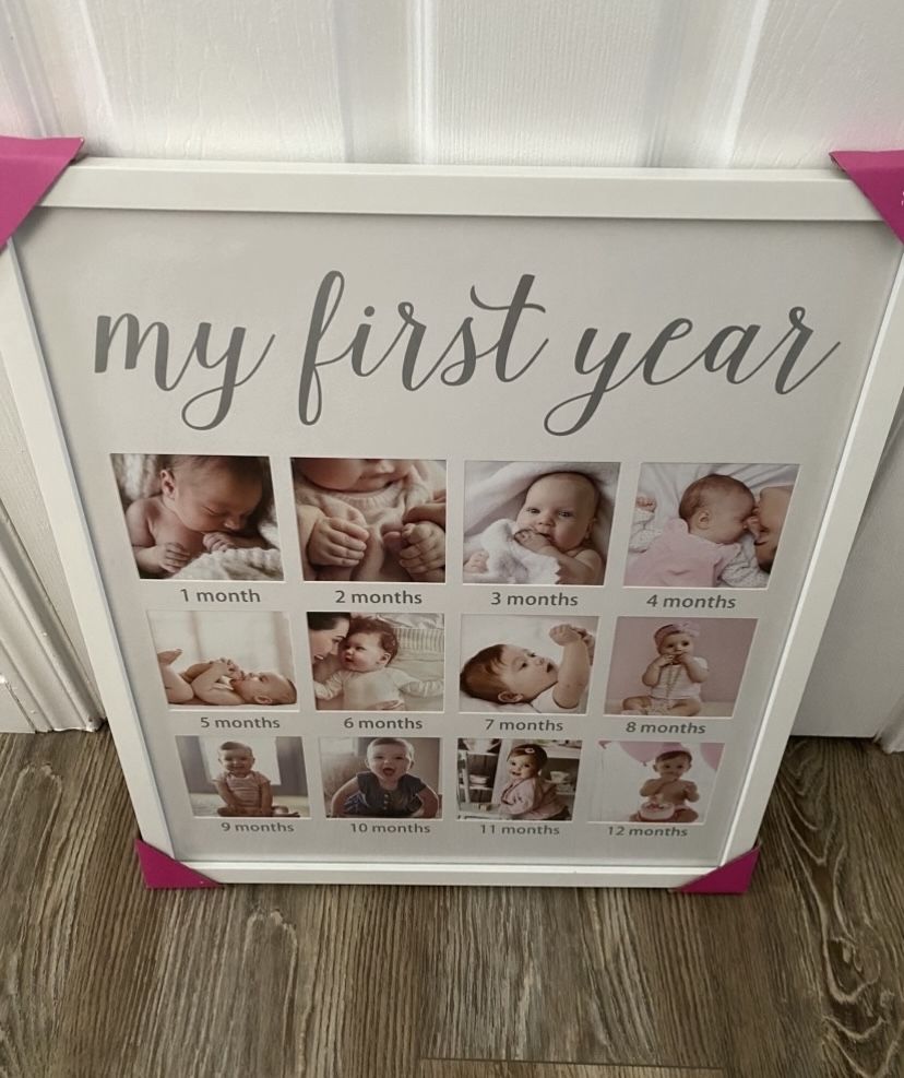 My First Year 12 Month Picture Baby Wall Frame