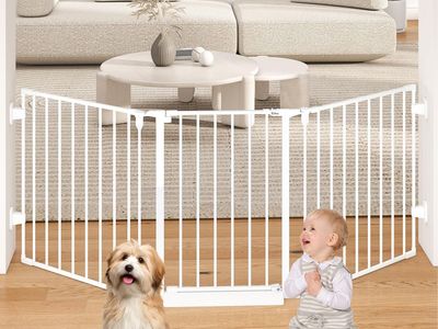 28" H x 29.4"-78" W Extra Wide Baby/Dog/Pet Gate - WHITE