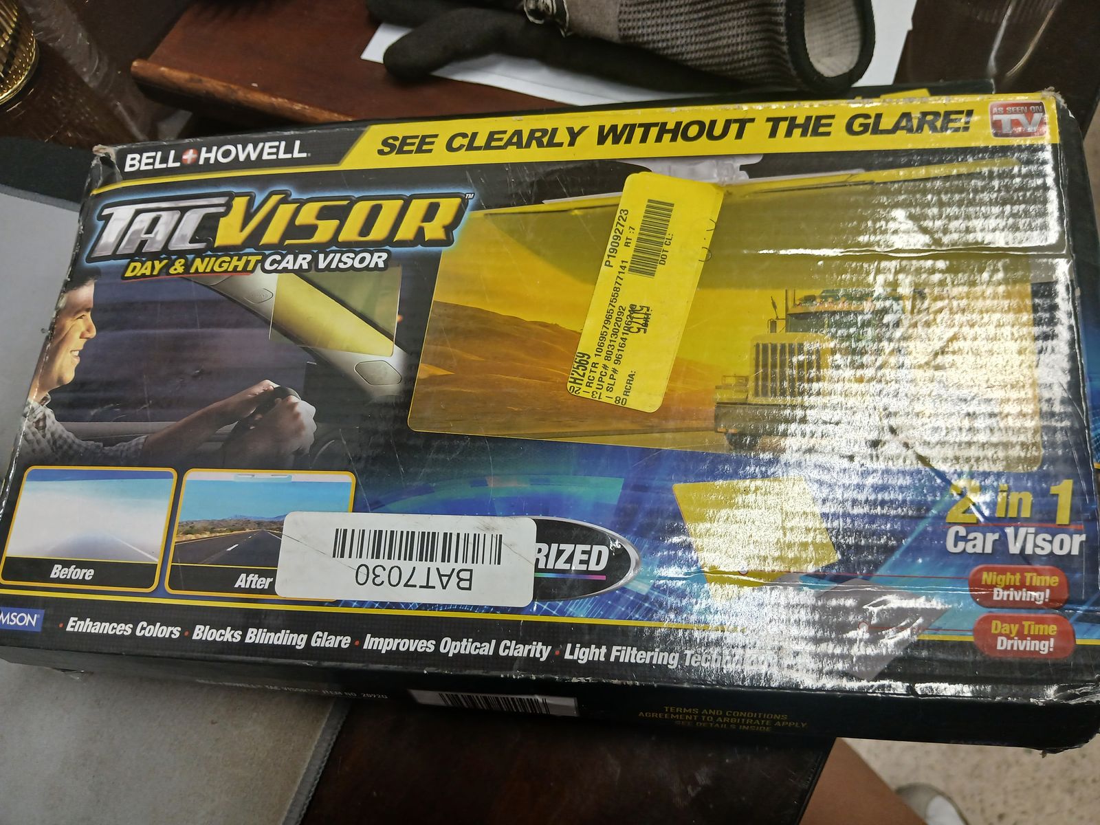 Bell + Howell Tac Visor Day & Night Glare-Blocking 2-in-1 Car Visor-Section A