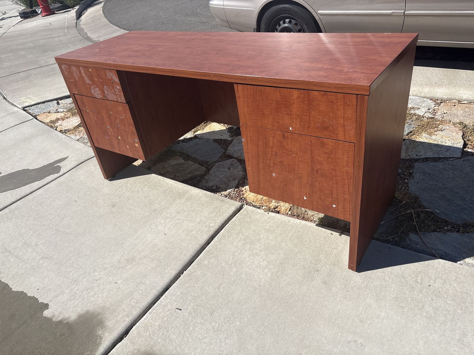 Free! Sturdy Wood Desk - Great for Office or Home, Needs Some TLC