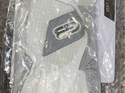Grip Boost Loaded Pro Adult Large White/Grey Leather Batting Gloves - New with Tags
