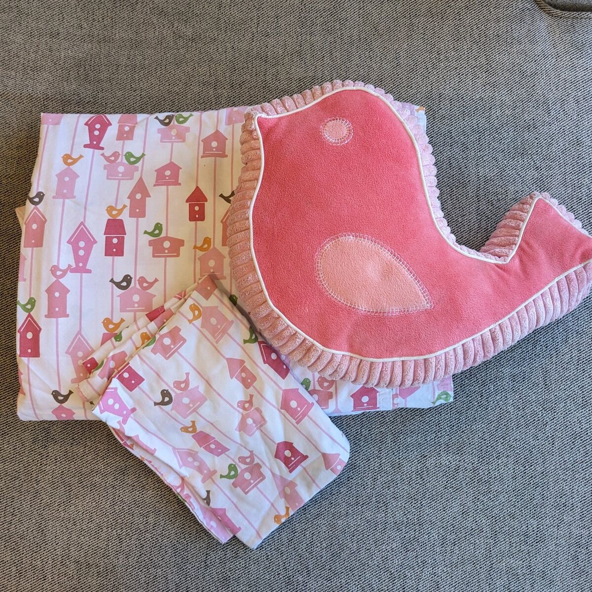 Twin Bed Bird House Sheet Set & Matching Pillow