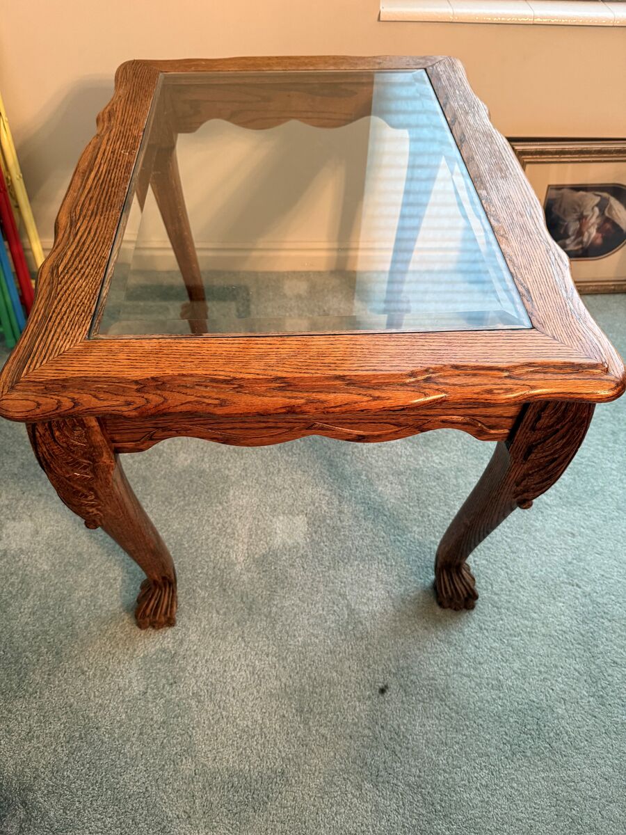 Glass Top End Table