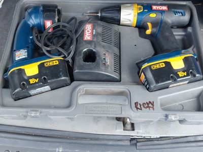 Ryobi One+ 18V Cordless Drill & Impact Driver Combo Kit with Charger & 2 Batteries