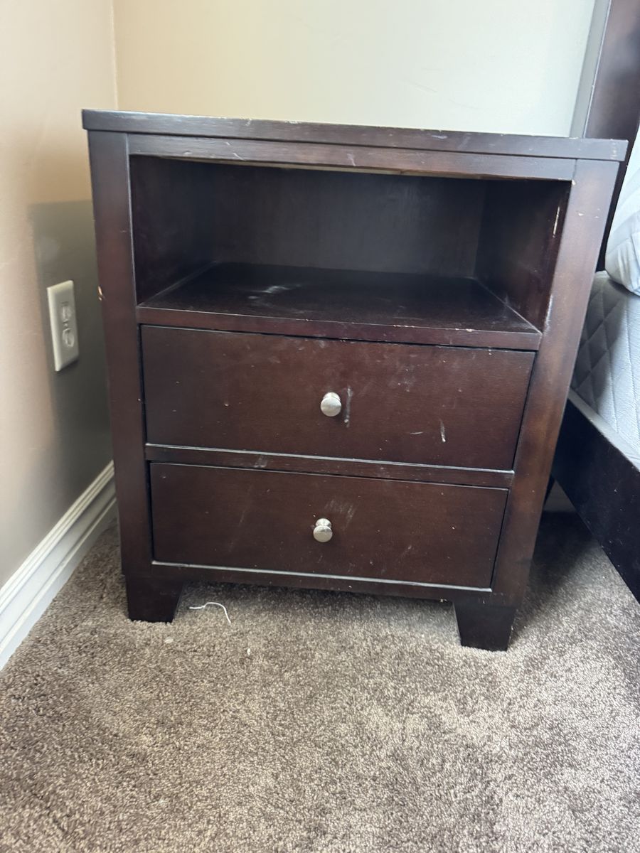 Dark wood Nightstand x 2