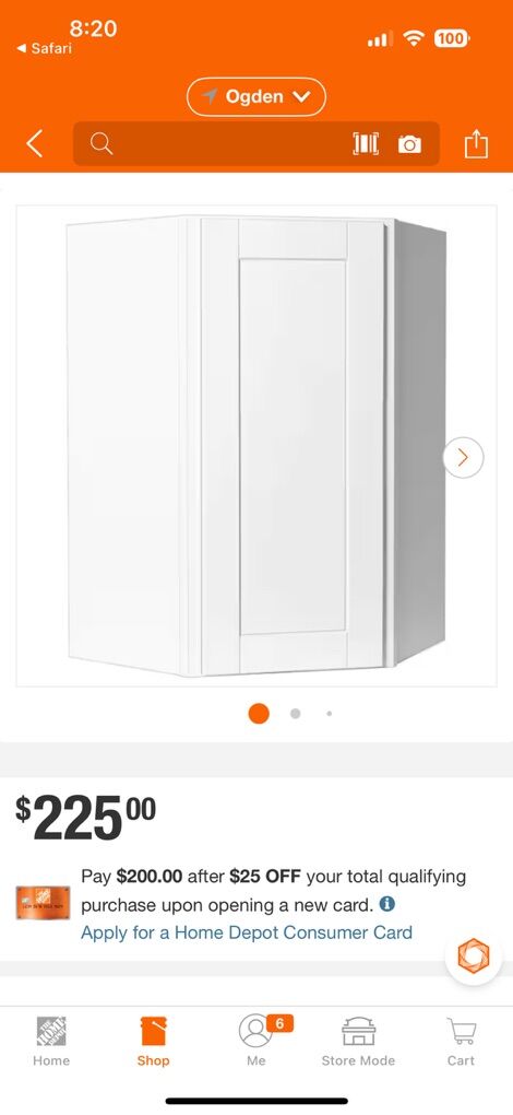 Hampton Bay Satin White Kitchen Cabinet Set 3 Ct