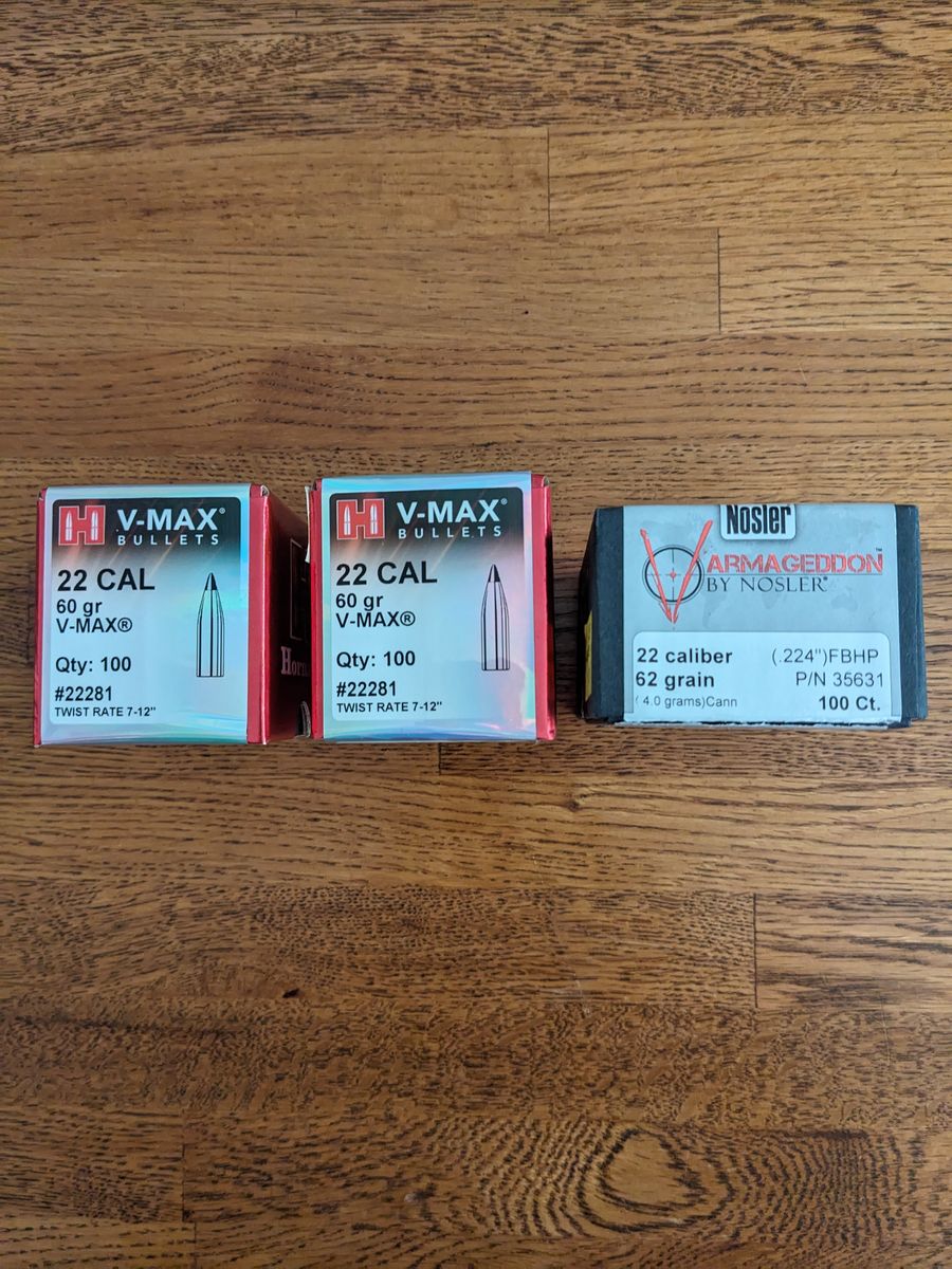 22 (.224) Caliber Bullets